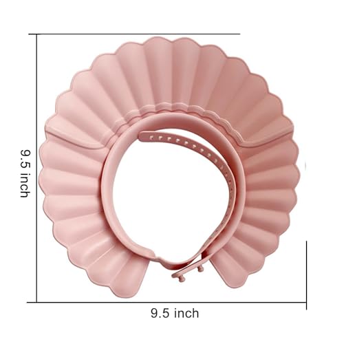 Safe Shampoo Shower Bathing Protection Bath Cap Soft Adjustable Visor Hat for Toddler, Baby, Kids, Children … (Pink Lotus) - color: Pink Lotus