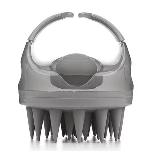 2-in-1 Scalp Massager with Shampoo Dispenser - Durable Head Scrubber for Deep Cleansing and Hair Growth, Non-Slip Exfoliating Brush for Dandruff Removal, Handheld Silicone Hair Brush - (Grey) - color: Grey