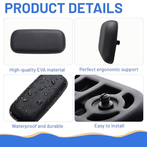 4-Pack Hot Tub Headrest MASX540720/ HTCP8-05-0094 / X540720 Compatible with Master Spas Starting in 2009, Generic Charcoal Grey Flat Pillow Replacement, Hot Tub Pillow Easy Installation