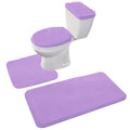 Madeals Memory Foam Bathroom Toilet Rug Set 4 Piece with Toilet Lid Cover and Tank Covers Teal Lavender - color: Lavender