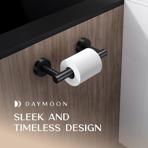 Day Moon™ - Toilet Paper Holder - Modern Roll Holder for Bathroom - 1 Pack - Wall Mount - Classic, Black - color: Matte Black
