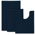Urvoix Bathroom Rugs Sets 3 Piece, Chenille Bathroom Rug Non-Slip Bath Rug, Ultra Soft, Washable, Super Absorbent Bath Mats for Bathroom, Toilet and Tub (Dark Blue) - color: Dark Blue
