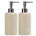 YMXYJM 2pcs/Set Hand Soap Dispenser Sets - 10.8oz Refillable Resin Liquid Soap Dispensers with Rust-Proof Pump for Bathroom Countertop or Kitchen, Beige - color: Beige