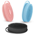 Silicone Body Scrubber 3 Pcs Silicone Loofah Exfoliating Body Scrubber for Men Women Soft Silicones Shower Scrubbers Double Sided Silicones Bath Bodys Brush for All Skin Lather Well - size: black+pink+blue