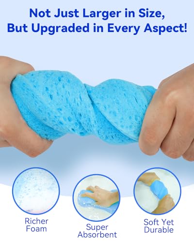 Temede Large Car Wash Sponges, Extra Thick Foam Sponges, 5-Pack | 9.1" x 4.3" x 2.4", Extra Thick, Multi-Purpose Cleaning, Kitchen, Bathroom, Household