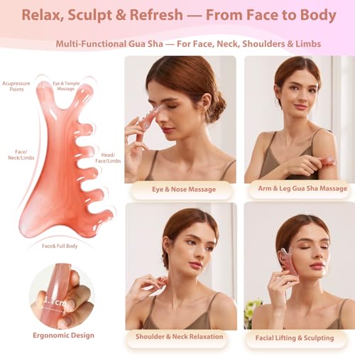 3 Pack Head Massager & Scalp Comb - Manual Scalp Massager with Gua Sha Comb for Scalp Relaxation, Tension Relief, Resin Head Scratcher Stress Relief Tool for Women Men - color: Pink