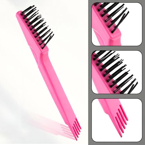 Comb and Brush Cleaner Tool Set, 5-Piece Comb Cleaner Set - Hair Brush Cleaner Rake, Comb Cleaning Brush, Maintenance Hair Comb for Home and Salon Use Removing Hair Dust - color: Pink