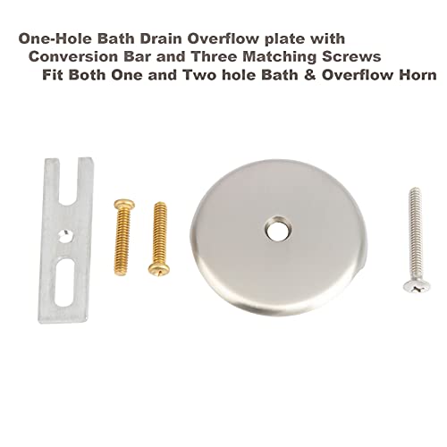 Artiwell Push & Lock Tub Trim Set with Single-Hole Overflow Faceplate, Bathtub Conversion Kit Assembly with Conversion Bar, Universal Fine/Coarse Thread, No Putty Installation (Brushed Nickel) - color: Brushed Nickel