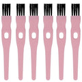 Mini Cleaning Brushes, 6 Pack Nylon Detail Brushes, 4.3 Inch (Pink) | Nylon Bristles, Pink Handles, For Shavers, Razor Heads, Trimmers, Mug Lids, Keyboards, Small Crevices - color: Pink