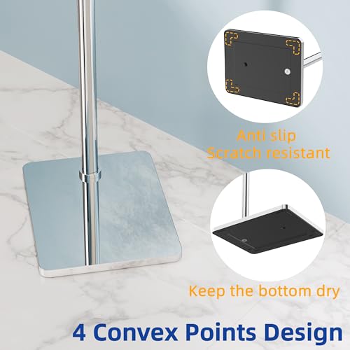 RUACQ Toilet Paper Holder Stand, Bathroom Toilet Paper Roll Holder Free Standing, Toilet Tissue Holder Stand with Post Pivoting Design, Stable Weighted Base, SUS304 Stainless Steel (Chrome) - color: Chrome, size: Free Standing