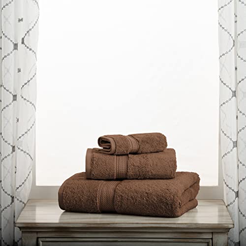 Superior Egyptian Cotton Ultra Plush & Absorbent, 3 Piece Set, Chocolate | Quick Dry, Soft Luxury Towel Set, Bath Essentials, Guest Bath, Spa, 1 Bath, 1 Hand, 1 Face Towels, Madeline Towels - color: Chocolate, size: 3-Piece Towel Set