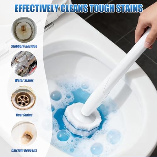50PC Toilet Bowl Wand Refills, Replacement Heads for Bathroom Washroom Cleaning Refill, Disposable Toilet Brush Refills Compatible with Household Brushes Scrubbers Cleaning Refill Pack Local Stock