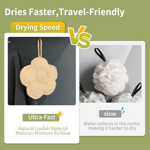 Travel Loofah Made from Real Egyptian Shower Loofah Spong Natural,Rough,Exfoliating,Quick-Drying,Lightweight,Rich Foam,Designed for Travel Convenient to Pack and Carry(2pack) - color: 2pack
