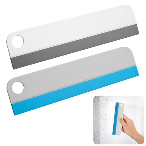 2 Pcs Mini Soft Rubber Mirror Squeegee Window Scrubber Scraper for Shower Glass Doors Cleaning Squeegee Tool Car Windows Windshield Mirror Tile Cleaner