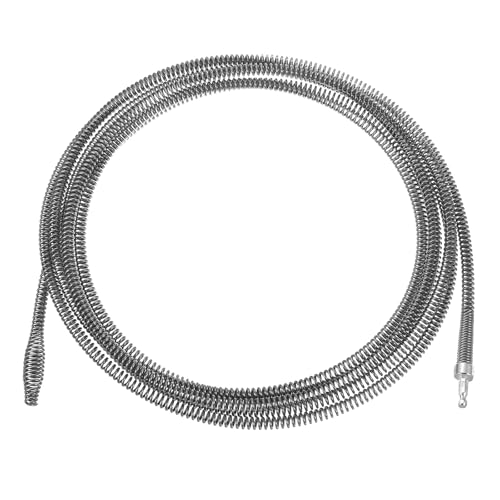 uxcell 1 Pcs Drain Clog Remover 196.8 inch 5 M 10mm Thick, Drain Augers Hair Remover Spring Cable with Electric Drill Connector, Plumbing Snake for Kitchen Sink, Bathtub Drain Toilet - size: 196.8 Inch