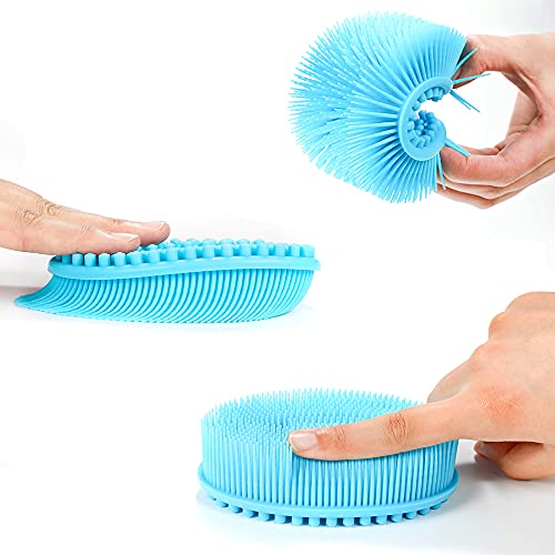 TDHDIKE Silicone Body Scrubber Loofah - Set of 3 Soft Exfoliating Body Bath Shower Scrubber Loofsh Brush for Sensitive Kids Women Men All Kinds of Skin - size: Colors: Unknown