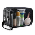 Clear Makeup Bag for Women, Double Zipper Travel Toiletry Cosmetic Bags, Portable Make up Bag Organizer Case Travel Essentials, Black - color: Black 166
