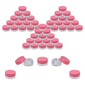 Houseables Sample Containers, Lip Balm Containers, Sample Jars, Mini Jars with Lids, Small, Empty, Makeup, Powder, Gloss, Cosmetic, Tiny, Chapstick, Dab, Wax, Scrub, Little, Pink, Plastic 3 Gram, 50PK - color: Pink, size: 50 Pack