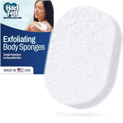 HartFelt Bath Sponge | Soft Exfoliating Body Sponge for Dead Skin | Chemical-Free Bath Scrubber for Body | Cleanses Skin from Dirt & Excess Oil | Made in USA - 1 Count - size: 1 Count (Pack of 1)