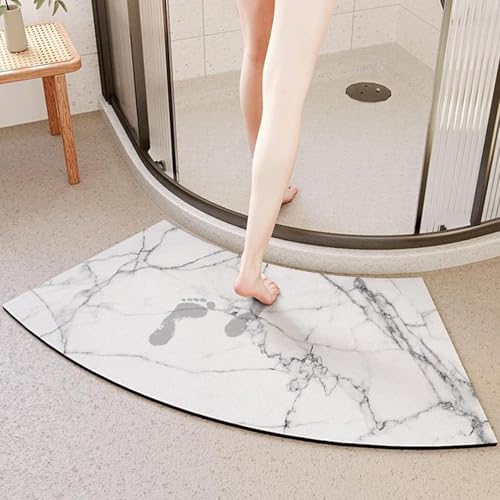 Fast Drying Curved Bath Mat Shower Mats for Round Bathroom and Shower, Strong Absorbent Corner Bath Mat, Rubber Non-Slip Bottom, Easy to Clean, 45x100cm(18x40inch),B - color: B