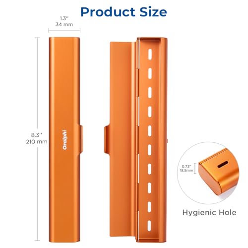 Aluminum Toothbrush Travel Case, Portable Travel Toothbrush Holder, Durable Manual Toothbrush Box Container for Traveling, Bathroom, Camping, Business Trip-Pumpkin Orange - color: Orange, size: 1 Pack (Standard)