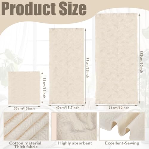 6 Pack Boho Bath Towels Set 100% Cotton Luxury Decorative Towels for Bathroom 2 Bath Cloth 2 Hand Cloth and 2 Wash Cloths Soft Absorbent Quickly Dry Durable Farmhouse Bathroom Decor Guest Gift