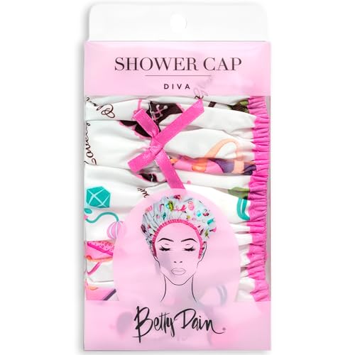 Reusable Shower & Bath Cap, Lined, Oversized Waterproof Shower Caps Large Designed for all Hair Lengths with Lining & Elastic Band Stretch Hem Hair Hat - Fashionista Diva - color: Diva