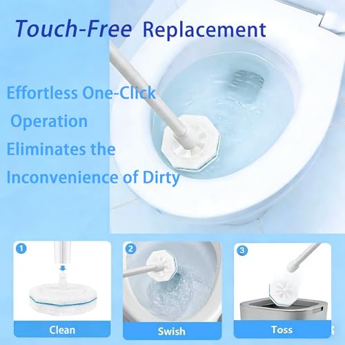 20 Count Toilet Brush Refills Fits Clorox Wand, 3X Cleaning Exclusive Upgrade Formula Disposable Toilet Bowl Refills, No Falling Apart, Fits Most Brand T-oilet Brushes Cleaning Systeam - size: 1 Count (Pack of 20)