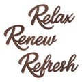 3 Pieces Bathroom Decor Wooden Bathroom Sign,Relax Renew Refresh Sign (Brown) - color: Brown