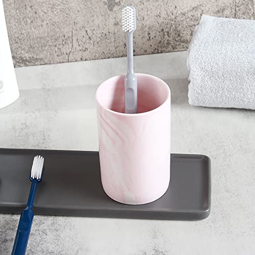 Ceramic Toothbrush Holder, Bathroom Cup, Drinking Mug, Coffee Cups, Marble Pattern Pen Holders, 300ml/Pcs (Pink) - color: Pink