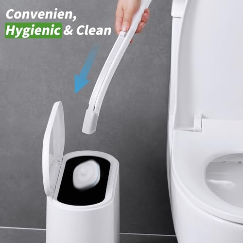 oshang Disposable Toilet Brush 2 Pack- Toilet Bowl Cleaner, Toilet Cleaning Supplies, Toilet Brush with Holder, 28 Refills for Deep Cleaning and Hygienic Bathroom Maintenance - size: 2 Brush+28 Refills