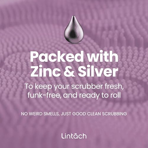 Silicone Shower Scrubber for Body – Exfoliating Loofah Alternative, Zinc & Silver-Infused, Hygienic & Gentle for Sensitive Skin, Durable & Long-Lasting Body Scrubber for Women - Purple - color: Purple