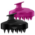 HEETA Hair Scalp Massager Shampoo Brush 2 Pack, Soft Silicone Bristles to Remove Dandruff, Waterproof Hair Scrubber for Both Wet Dry Use, Suitable for Men & Women (Black & Purple) - color: 01- Purple & Black