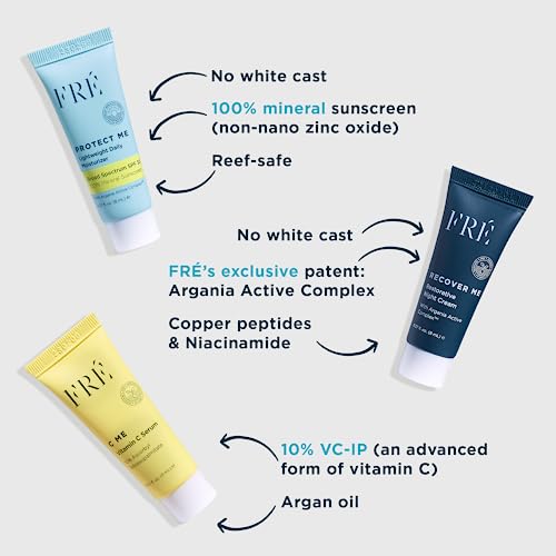 FRÉ Deluxe Mini Set – Travel-Size Clean Skincare Essentials with C ME Serum, Reef-Safe, Vegan, For Face & Body