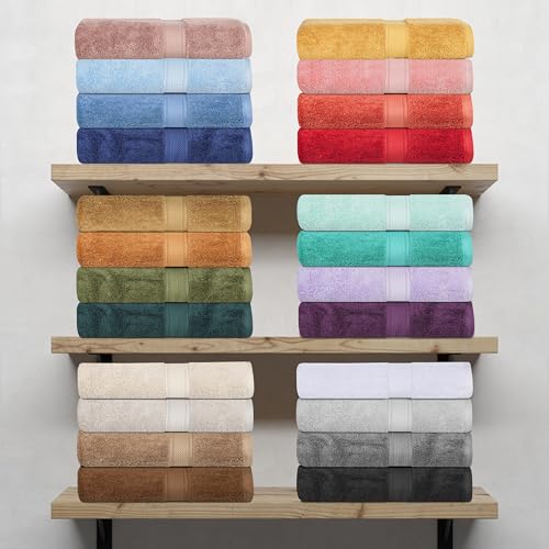 SUPERIOR Egyptian Cotton Ultra Plush & Absorbent, 6 Piece Set, White | Quick Dry, Soft Luxury Towel Set, Bath Essentials, Guest Bath, Spa, 2 Bath, 2 Hand, 2 Face Towels, Madeline Towels