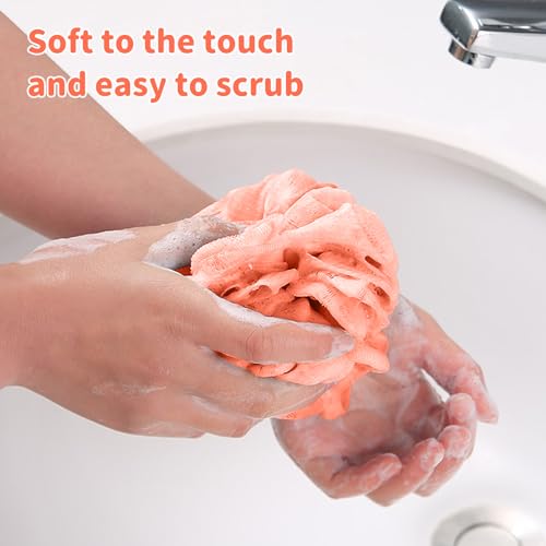3 PCS Exfoliating Back Scrubber Strap Double Sided Bath Sponges Washer for Shower Deep Clean Towel Long Shower Towel,Red - color: Red