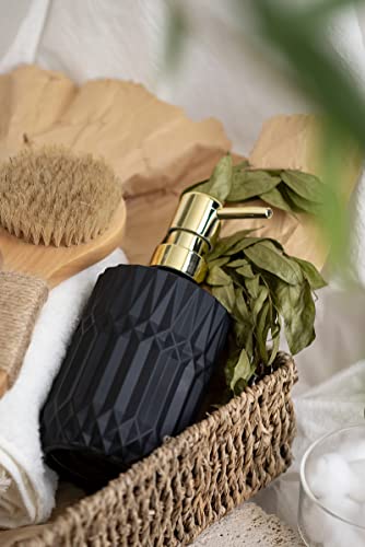 EMPO Matte Black Glass Soap Dispenser with ABS Plastic Pump, Lotion Dispensers for Kitchen, Bathroom (Black) - color: Matte Black