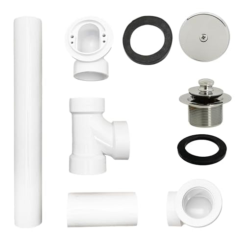Westbrass Pull & Drain Sch. 40 PVC Bath Waste with One-Hole Top Elbow, Polished Nickel, D49721-05 - color: Polished Nickel, size: 1 Pack