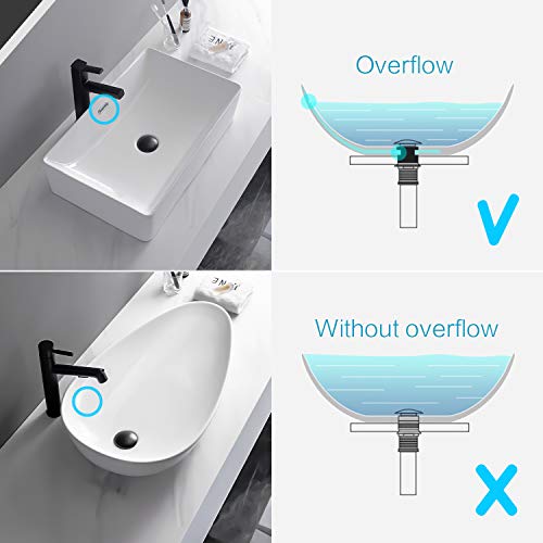 KAIYING Pop Up Drain, Bathroom Sink Drain Stopper with Overflow, Vessel Sink Drain Assembly with Detachable Basket Stopper, Anti-Explosion and Anti-Clogging Drain Strainer (Matte Black) - color: Matte Black, style: With Overflow