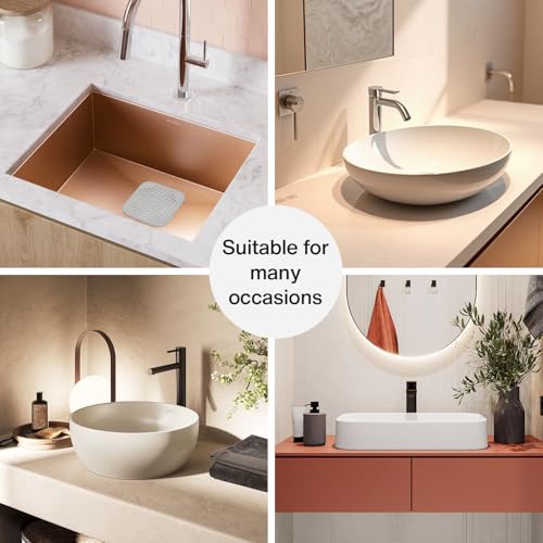 2 Pack Drain Hair Catcher Silicone Bathroom Accessories Square Drain Cover for Shower,Easy to Install Suit for Bathroom,Bathtub,Kitchen, Grey