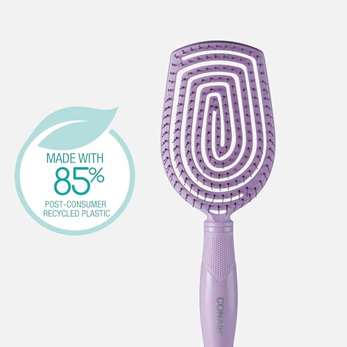 Conair Scalp Care Detangling hairbrush - Curly Hair Brush - Scalp Massager - hairbrushes for women & men - detangler for all lengths - can use wet or dry - Paddle - color: Electric Purple, size: 1 Count (Pack of 1)