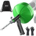 BACOENG 50Ft Drain Auger, Heavy Duty Plumbing Snake with Drill Adapter, Use Manually or Powered for Drain Clog, Shower Sink, Comes with Gloves and Bag (Green) - color: Green-50FT