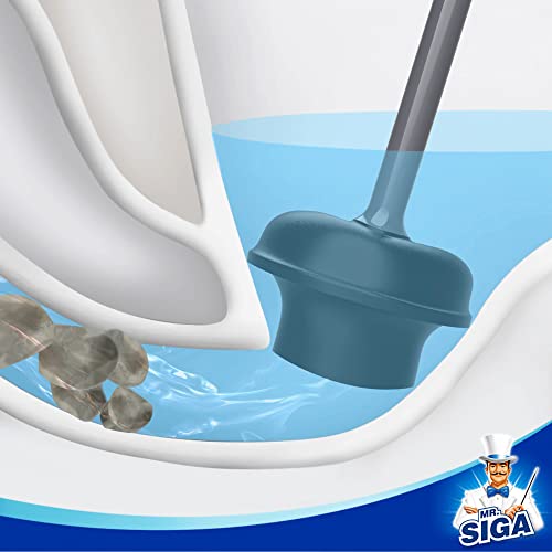 MR.SIGA Toilet Plunger with Holder, Heavy Duty Plunger with Sturdy Handle for Toilet Cleaning, Gray - color: Gray