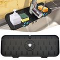 Gosmol Kitchen Faucet Sink Splash Guard - Faucet Guard & Draining Mat Black | Silicone water catcher mat, Sink drain pad behind fauce; Sink rubber mat, Faucet Mat, kitchen bathroom protect around faucet - color: Black