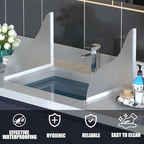 Shower Splash Guard Kit - Large Size Thickened Water Blocker with Extra-strong Adhesive for Walk-in Shower/Bathroom/Bathtub/Kitchen Sink - White Frosted/Matte Acrylic Plate Pack of 2(10"x12") - color: White Frosted