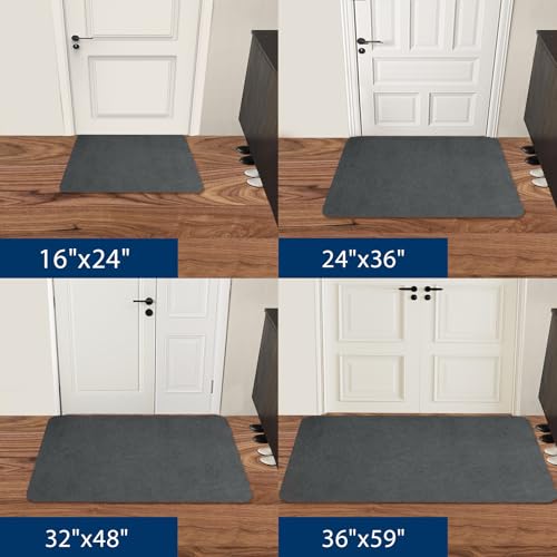 Ultra-Thin Indoor Doormat 20x32 Inch-Low Profile Non-Slip Entryway Mat,Washable Absorbent Floor Mat with Dirt-Resistant Design for Front Door,Kitchen,Hallway,Light Grey - color: Lightgrey, size: 1'8" x 2'8" (Rectangular)