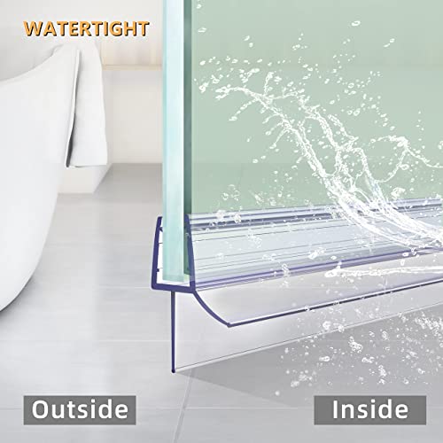 Shower Door Bottom Seal 2-Pack, 36"(914mm) Long PVC Strips with Drip Rail for 5/16"(8mm) Glass Door, Prevent Water from Spilling and Keeps The Room Clean - size: 5/16"(8mm), 2-Pack, 36" Long