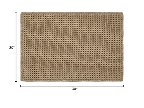 TYUU Waffle Bath Mat, Boho Bathroom Rugs Non Slip Washable Super Absorbent Quick Dry Farmhouse Bathroom Decor, 30"x20" Khaki - color: Khaki, size: 1'8" X 2'6" (Rectangular)