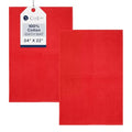 Casa Lino 100% Cotton Bath Mat Set of 2 (NOT A Rug) - 34" x 22" Bathroom Floor Towels - Machine Washable, Soft, Highly Absorbent & Quick Dry Bath Floor Towel (Red) - color: Red