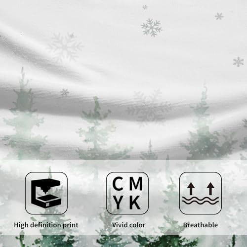 Winter Green Forest Hand Towels for Bathroom Christmas Kitchen Towels Set of 2 Green Xmas Tree Snowflake Dish Towels 14x28in Winter Christmas Decoration Hand Towels for Home Farmhouse Hotel Spa Gym - color: Winter Green Forest